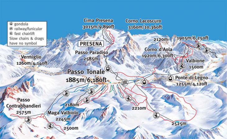 Passo Tonale Piste Map